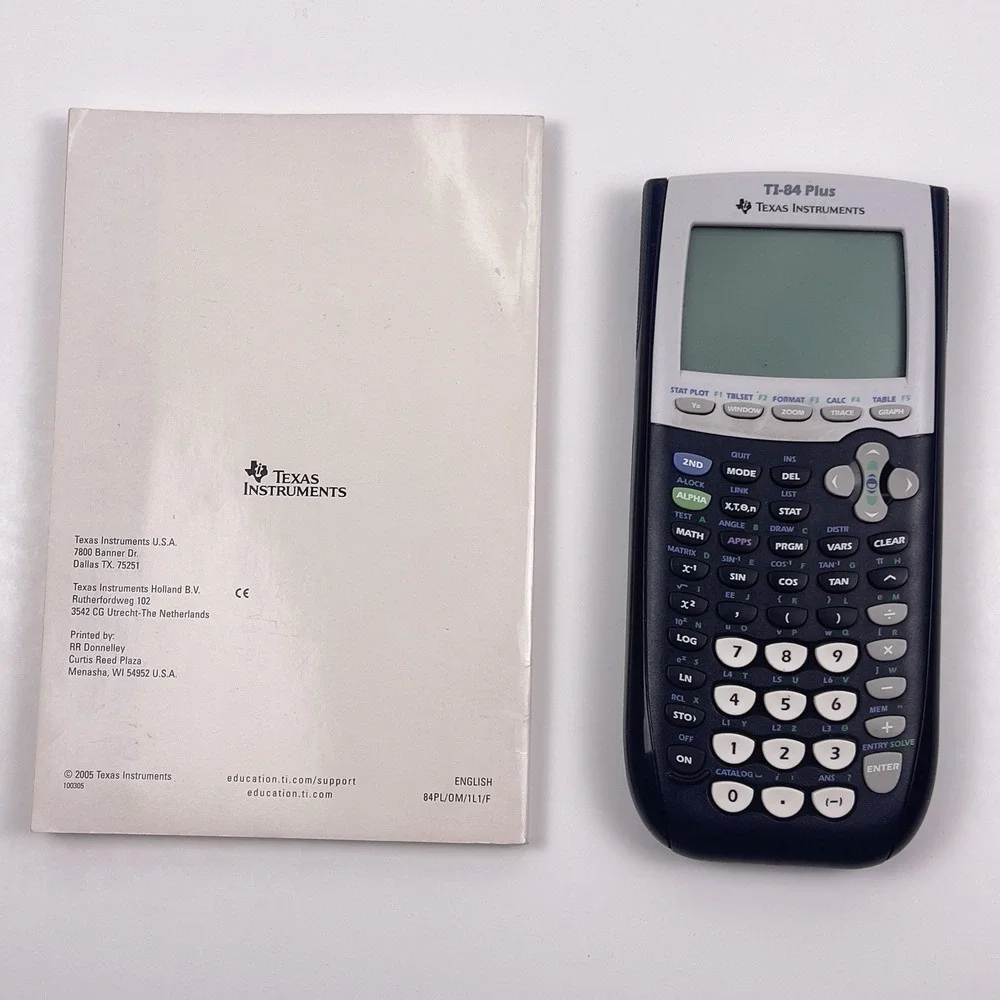 Texas Instruments TI-84 Plus Graphing Calculator w/Manual Tested Powers On Read!
